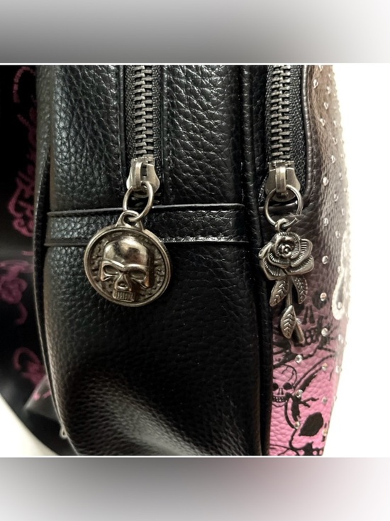 Ed Hardy Black & Pink Skull Print Mini Backpack main image 12